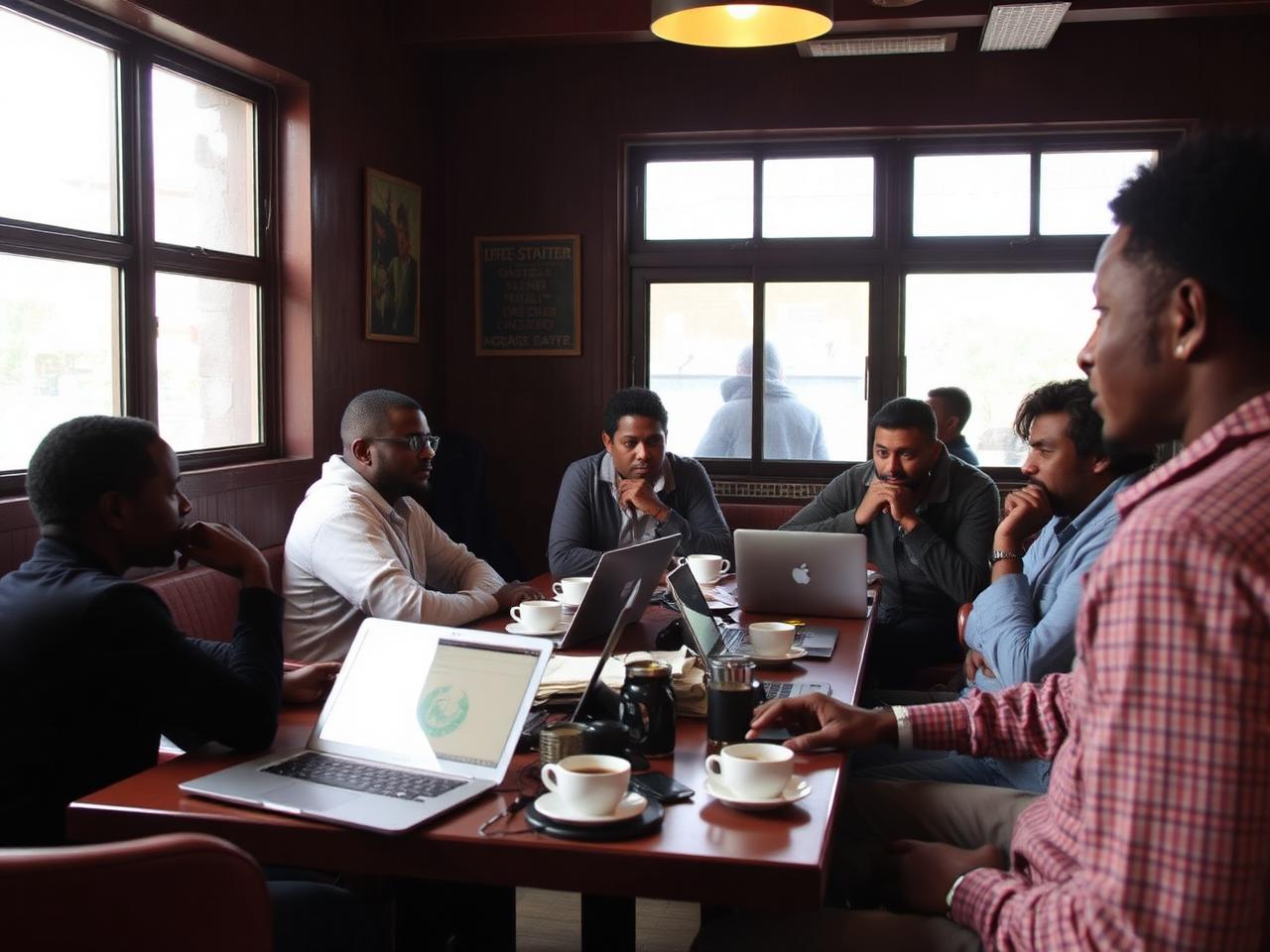 Community meetup in Addis cafe